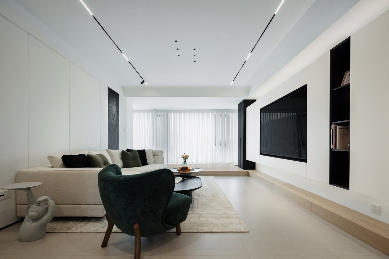 Completed living room corresponding to the design visualisation