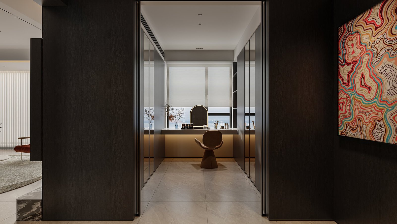 Walk-in wardrobe design visualisation