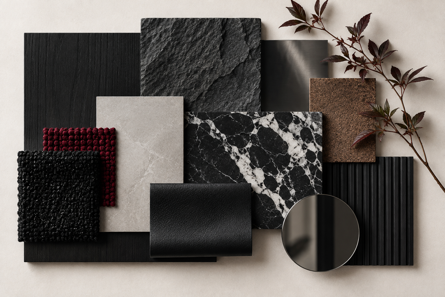 Material and colour palette for the Living with the Sea residence