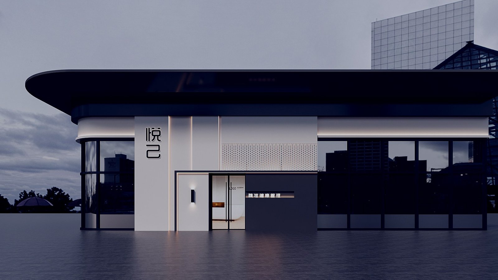 Design visualisation of the Yueji Medical Treatment façade
